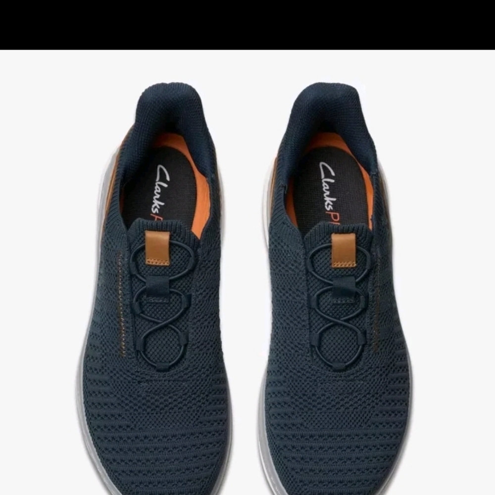 Clarks Originals Men's ClarksPro Lo Navy Marine Knit Shoes - Picture 5 of 7